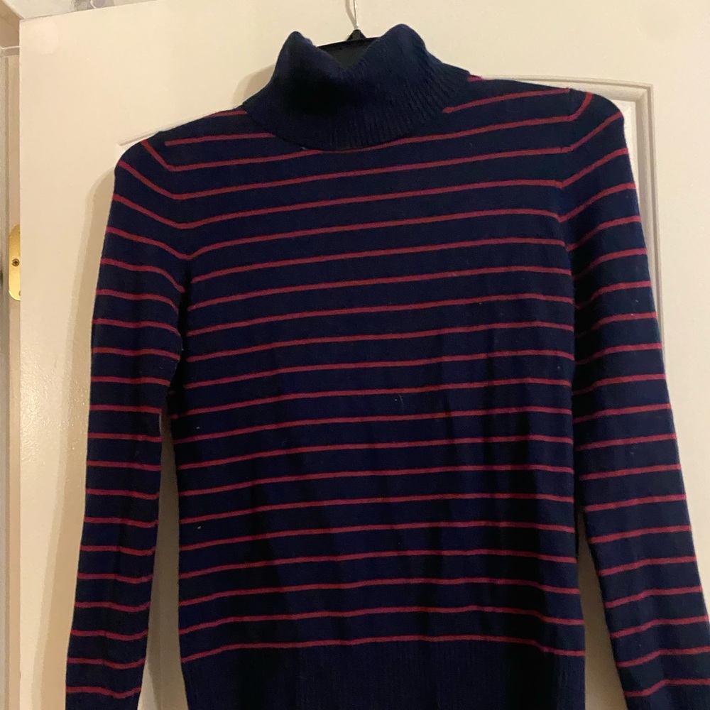 Striped turtleneck sweater
